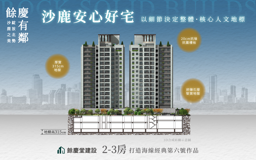 品牌有底蘊，建築有骨氣！ 【餘慶有鄰】沙鹿安心好宅！