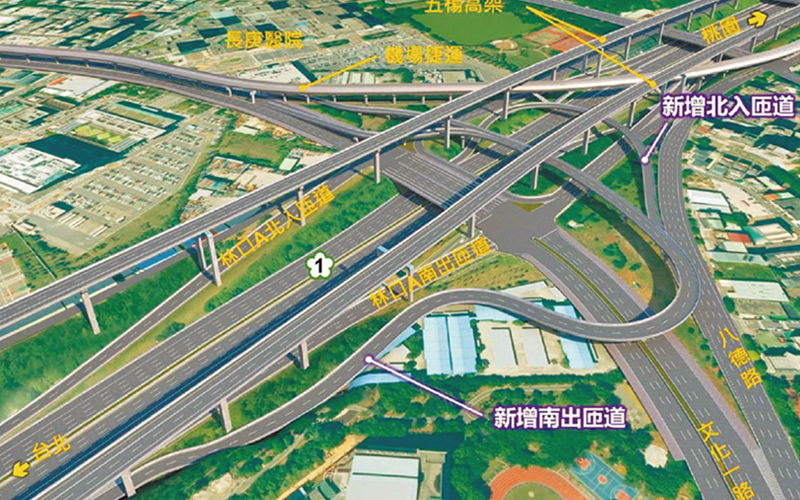 林口交流道增設南北2座高架匝道